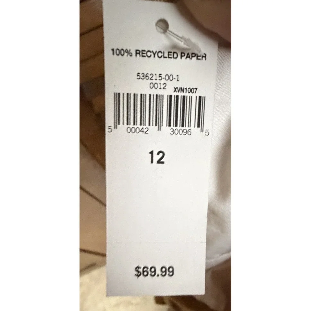 Banana Republic Hayden Pant Linen Blend Tapered Ankle Pants Tan Size 12 NWT